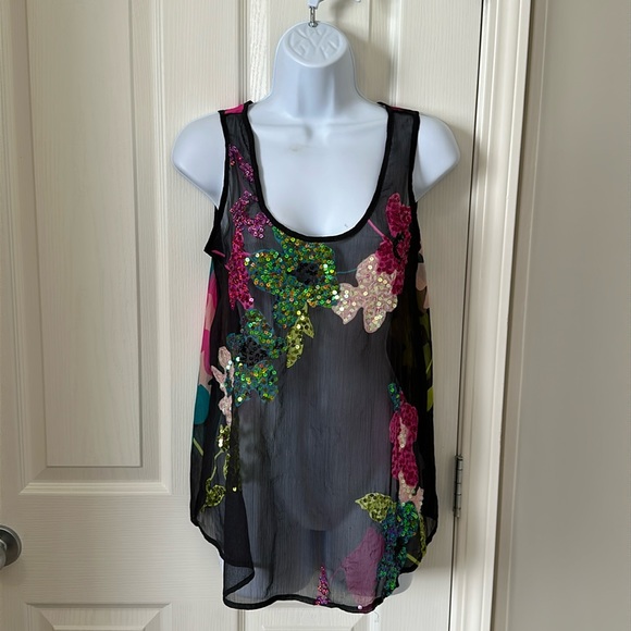 CANDIE’S Sheer Floral Tank - Picture 2 of 7